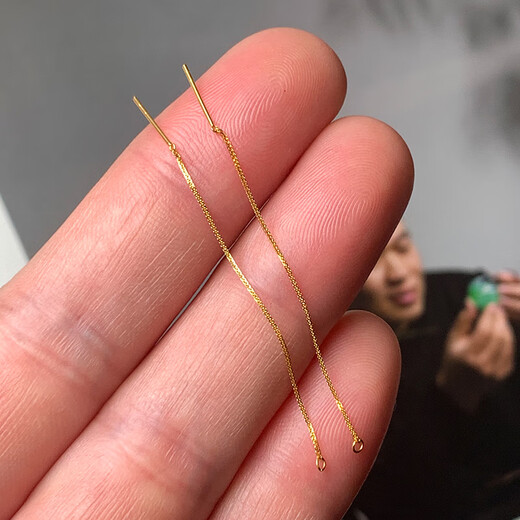 Universal ear wire needle type Chopard 18k gold accessories diy small jade safety buckle round bead earrings empty support earrings 18k gold yellow ear needle style