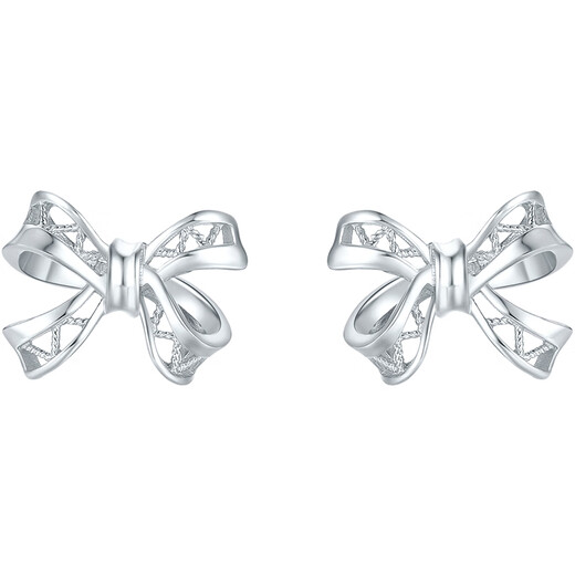 Saturday Fu PT950 platinum earrings for women platinum bow earrings B0914909 pair about 2.29g birthday gift