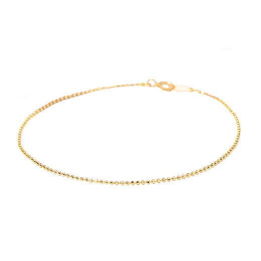 Library selected Korean popular 14K gold bracelet single layer rice bead chain simple fashion super flash temperament literary women 16cm