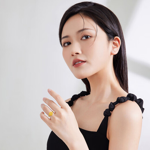 Saturday Fortune Sparkling Sugar Cube 5G Gold Ring Girl Birthday Gift Price A0113174 No. 13 Approximately 2.62g