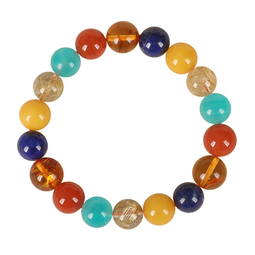 OUCERNY beeswax bracelet natural amber raw stone Duobao diy south red amazonite flower amber beaded bracelet dopamine C style