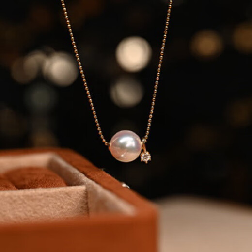 DRJEFUN natural pearl necklace round freshwater pearl s925 sterling silver passepartout transfer bead pearl necklace silver and diamond bean chain 6A grade freshwater pearl 10-11mm