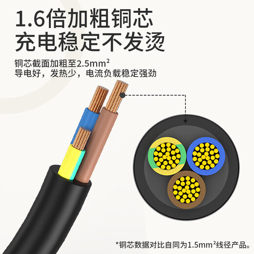 TOWE is also a 16A new energy electric vehicle charging extension cord socket power extension cord three plugs 10 meters 2.5 square meters