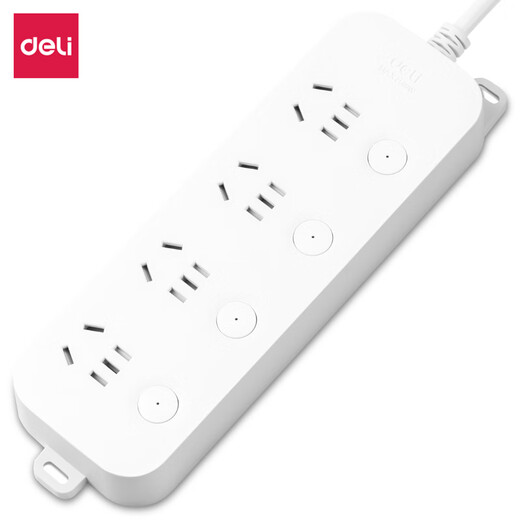 Deli (deli) USB smart socket plug strip/socket board/connection board/socket strip/tow line board Xinguo smart socket wiring board patch panel home office tow line board master control switch sub-control 1.8 meters 4-position jack