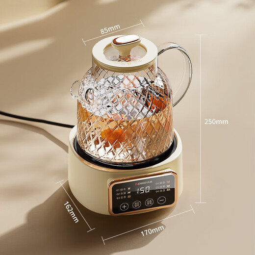 CHIGO all-glass health pot 1L floral teapot with integrated heat preservation fully automatic constant temperature electric kettle for making tea around the stove 0 glue can be stewed BG-02 is a great gift for women