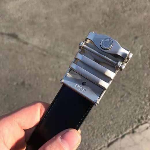 Customized Fire Leather Belt Flame Blue Leather Inner Belt Genuine Leather Men's Automatic Buckle Belt Belt XF Inner Belt 115cm