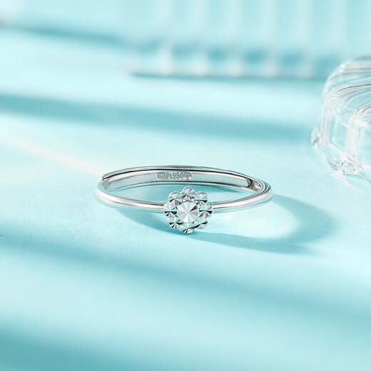 Liuguifu Jewelry PT950 Platinum Ring Flower Language Platinum Ring Open Ring for Women PT0100113 1.95g