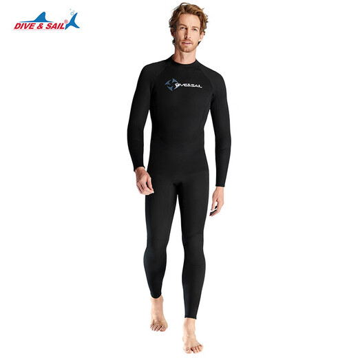 DIVE&SAIL swimsuit men's thickened 1.5MM long-sleeved one-piece wetsuit men's large size warm and cold snorkeling surfing swimsuit black M (recommended weight 135-150Jin Jin equals 0.5 kg)