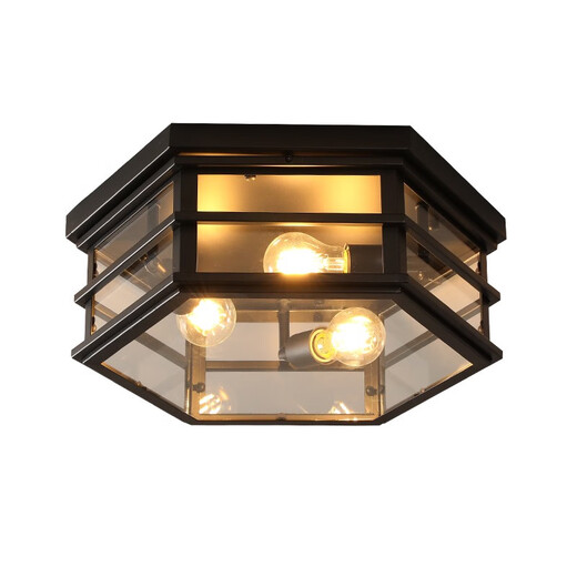 
Opple lighting retro ceiling lamp restaurant balcony bar cafe industrial aisle glass lamp Guangdong Zhongshan lamp 9928 small (surf style 6 Wadi