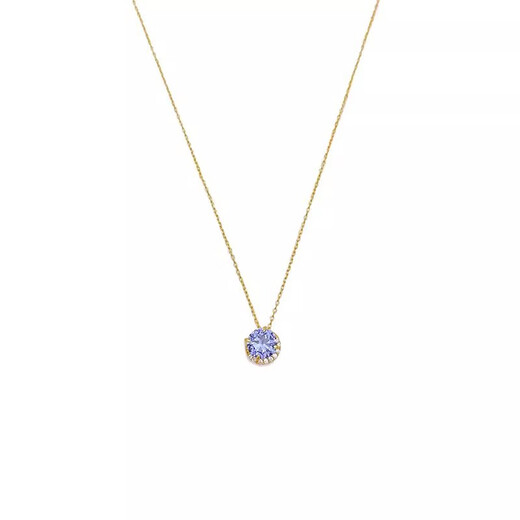 Lie Rui <Moon Half Bend> Japanese natural tanzanite necklace plated with 18K gold, light luxury amethyst agete Akado pendant, thickened with 18K gold plated