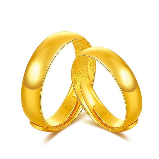 AYD Old Phoenix Gold Store Model Gold Smooth Ring Gold-clad Silver 999 Pure Gold Pure Silver Plain Ring Live Ring for Your Lover Smooth Live Ring Comes with Saturday Blessing Gift Box + Certificate Invoice