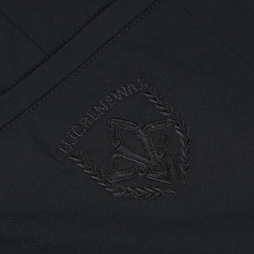 威杰思（VJC）2025春季新品男装轻奢时尚休闲裤刺绣百搭日常通勤长裤 B24AP3519 黑色 常规 2XL /54