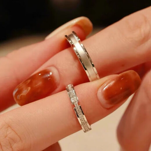 S999 pure silver Jianjia Bailu couple rings, a pair of niche light luxury closed wedding rings, Valentine's Day gift for girlfriend, a pair of Jianjia Cangcang couple rings, exquisite gift box