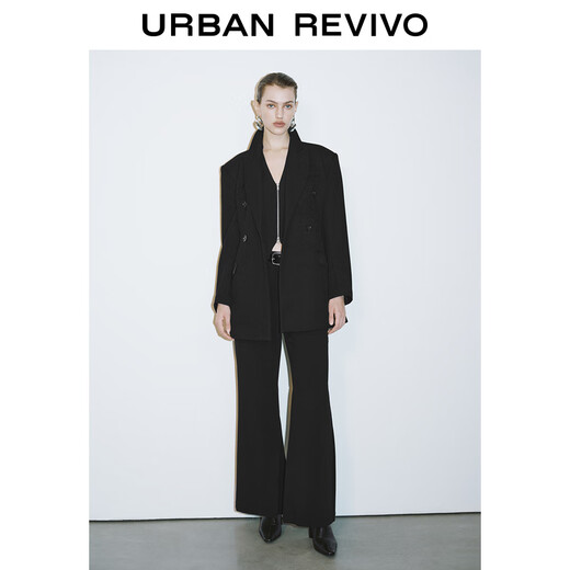 UR Autumn New Women's Modern Charming Atmosphere Peaked Collar Blazer UWG150014 Black S