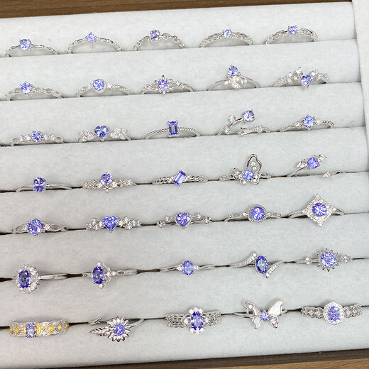 Kechu Tongti S925 sterling silver natural gemstone tanzanite ring high-end fashion gift J6045 tanzanite opening adjustable