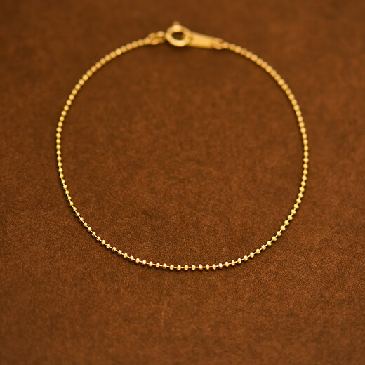 Library selected Korean popular 14K gold bracelet single layer rice bead chain simple fashion super flash temperament literary women 16cm