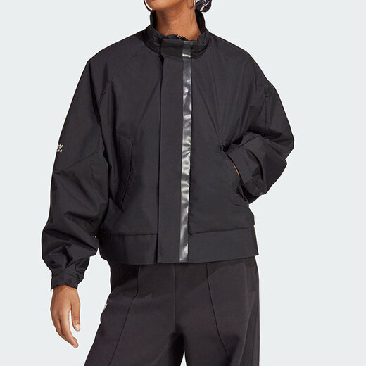 阿迪达斯（adidas）三叶草外套女装秋季新款健身运动服立领防风休闲夹克IB7374 IB7374黑色 XS