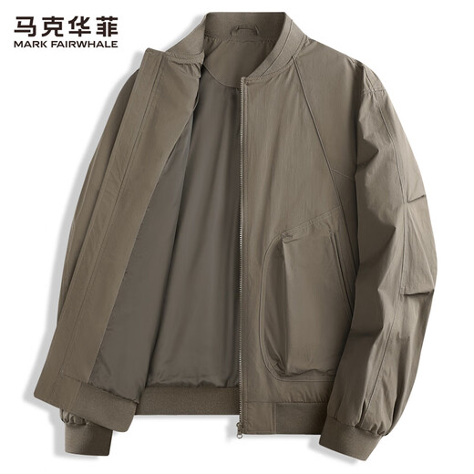 Mark Huafei Workwear Function Baseball Collar Jacket Men's 2025 Autumn New Pilot Windproof Jacket 1015 Mocha Brown 306 L 175