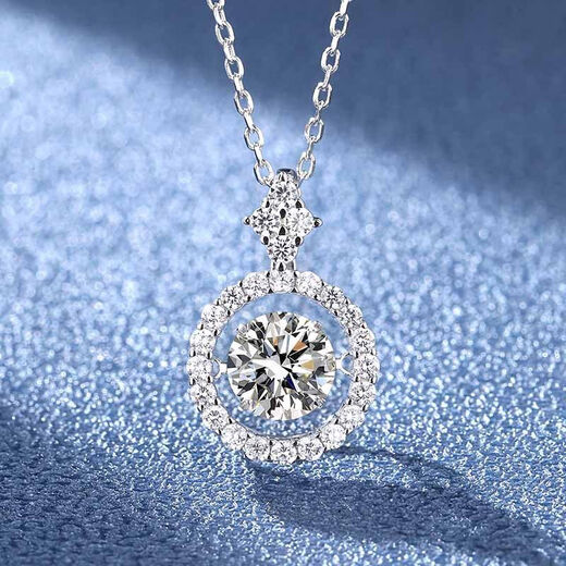 Pu Lian platinum 999 necklace sterling silver moissanite pendant women's clavicle chain pure silver high-end light luxury sweater chain hypoallergenic s999 moissanite chain thick + certificate