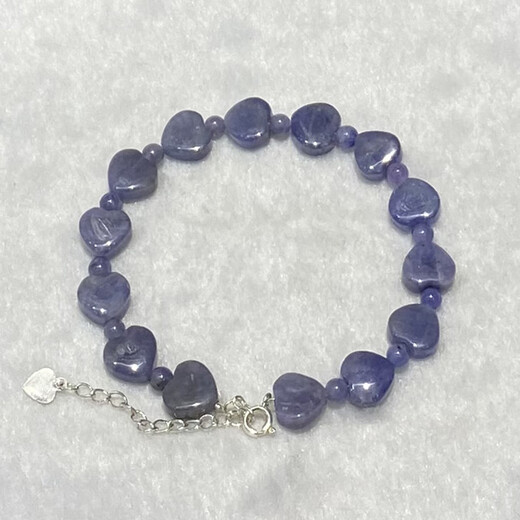 Shiyi natural tanzanite love bracelet for women, single circle, fashionable, fresh and simple, crystal heart-shaped bracelet jewelry, versatile 1#/7*8MM/love/single circle