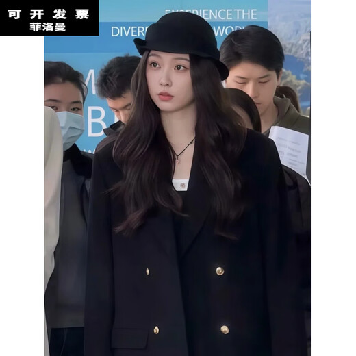 FEILUOMAN felt hat 2026 new style small fragrant hat top hat women's French curled fisherman's basin hat black Maoni hat black