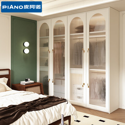 PIANO whole house customized home wardrobe bedroom retro style cloakroom study living room overall flat door wardrobe customization Prepayment (consult customer service for the plan)