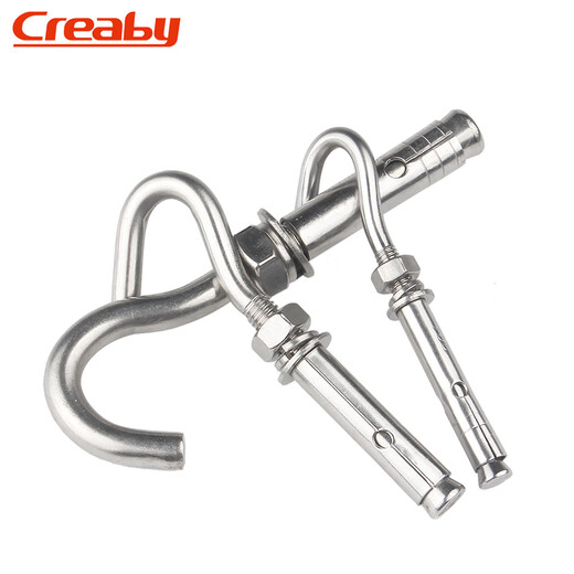 Creaby304 stainless steel universal expansion hook, ceiling hook, expansion hook, ceiling fan, floor sandbag hook, 304 material, M6 2 pcs, punched 8mm