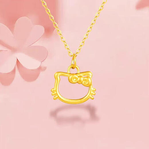 Junbu gold bow necklace new 18k gold pendant 999 gold clavicle chain girlfriend gift fugitive princess bow necklace