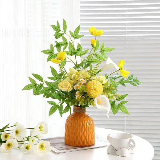 MPPMCK light luxury ins style simulated flower art ornaments simulated green plants young people desktop flower arrangement floral decoration cardamom year bouquet single bouquet hydrangea