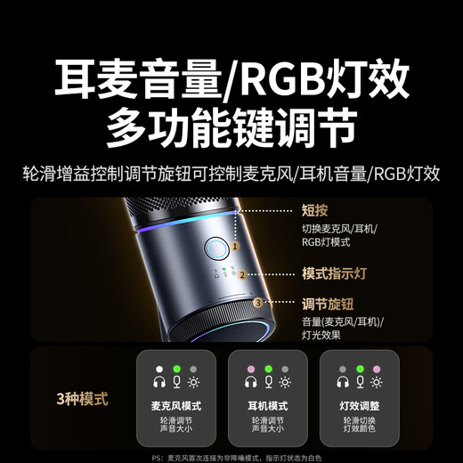 Green Alliance USB desktop microphone game live broadcast noise reduction condenser microphone built-in sound card microphone desktop computer national K song heart-shaped pointing recording microphone suitable for speaker cantilever bracket