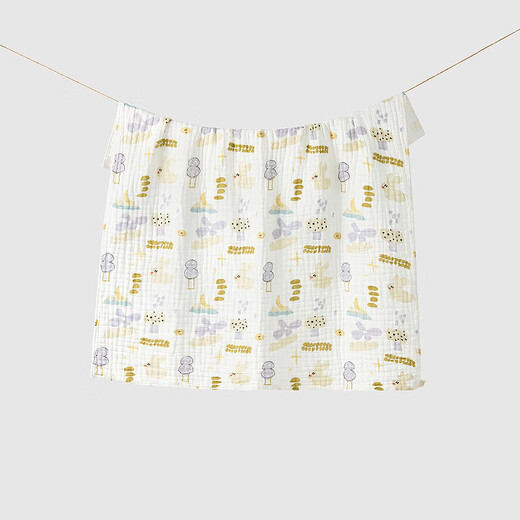 Tongtai (TONGTAI) baby bath towel pure cotton baby absorbent wrap children's cotton bath towel 6-layer seersucker cover blanket green