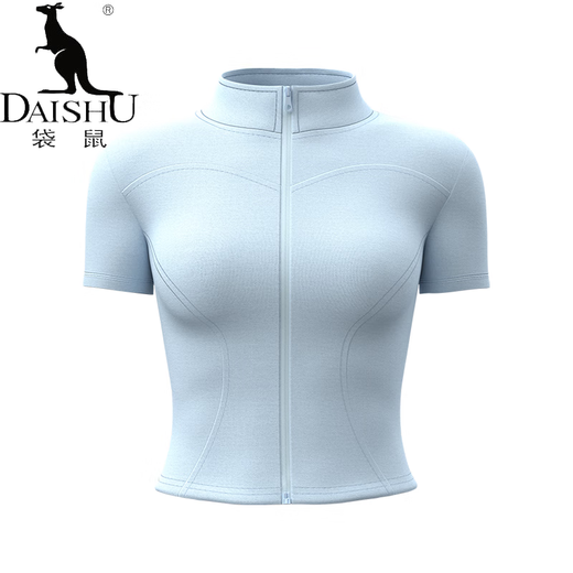 Kangaroo (DAISHU) yoga clothes for women 2025 new summer short-sleeved large size tops professional Pilates training morning running fitness suit Star Black M