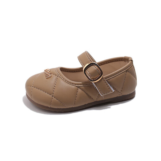 Girls' Shallow Mouth Princess Shoes 2025 Spring New Style Little Girls Fashionable Soft Sole Small Leather Shoes for Baby Girls Black / Inner Length 19cm 31