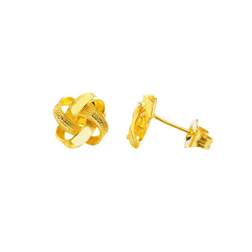 Laohuang Xiangyang’s mother recommends the gold store model 999 pure gold Ruyi knot earrings gold 5G retro Chinese knot earrings 24K