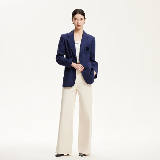 VEROMODA suit for women new flat lapel single button placket suit 325108010 Blue S