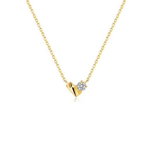 Shiniao 18K gold love diamond necklace gold necklace jewelry light luxury laboratory real diamond gemstone for women 18K gold love love cultured diamond necklace-38+5cm