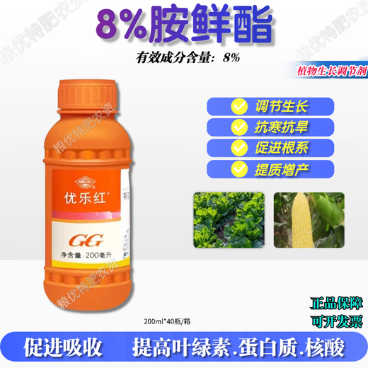 Guoguang Youlehong 8% amine fresh ester coloring increases root production, promotes cell division, preserves flowers and fruits, growth regulator 500ml 1 bottle