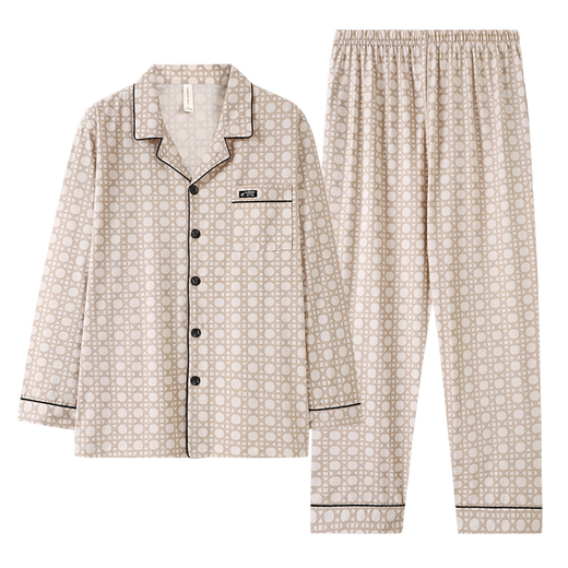 猫人（MiiOW）睡衣男士春秋款纯棉长袖2025新年爸爸男款秋季薄款男式家居服套装 3882 L （170码）建议穿着体重120-14