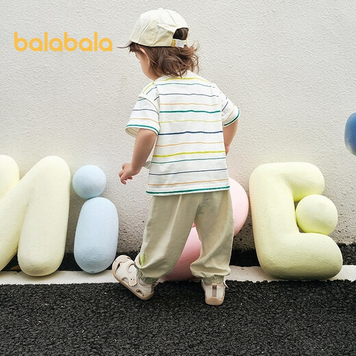 Balabala Baby Kurzarmanzug Junge Baby zweiteiliges Sommerkleid Mädchenkleidung 2025 süß und süß 208225119202