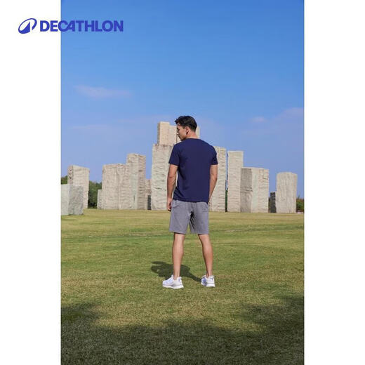 Decathlon (DECATHLON) men's cotton polyester sweatpants loose casual running fitness yoga Pilates shorts msgs_ Gray S