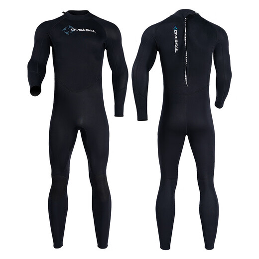 DIVE&SAIL swimsuit men's thickened 1.5MM long-sleeved one-piece wetsuit men's large size warm and cold snorkeling surfing swimsuit black M (recommended weight 135-150Jin Jin equals 0.5 kg)
