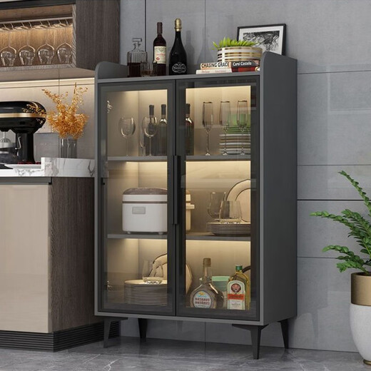 Boyi aparador moderno minimalista armario sala de estar pared gabinete de vino hogar multifuncional gabinete de té cocina gabinete de almacenamiento lateral gris dos capas longitud 60 * ancho 35 * alto 90 cm