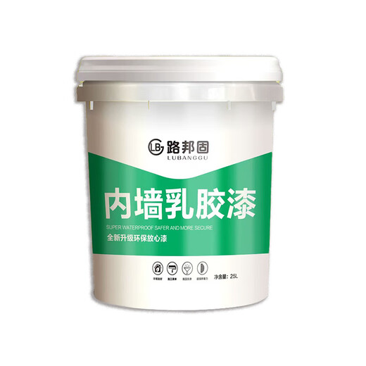 Lubangu latex paint interior wall household paint indoor wall renovation color self-brushing white environmentally friendly indoor paint water-based paint white 20Jin Jin is equal to 0.5kg, clean smell does not shed dust, can paint 30-40 square meters, free roller brush
