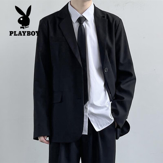 Playboy (PLAYBOY) DK uniform junior high school high school casual suit men's and women's suit college student professional formal wear JK suit class uniform two-piece suit jacket + trousers XL