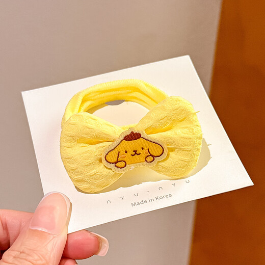 SAHANE Zuoyu bow hair tie, Melody children's hair tie, flower towel hair tie, girl's high elastic ponytail, children's bow, pudding dog 2 pieces