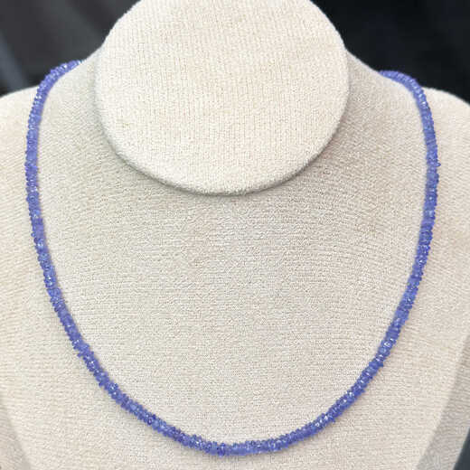 Li Shen Natural Tanzanite Faceted Dish Beads Abacus Beads 3-3.5mm DIY Beaded Semi-finished Necklace Imported from India Beads 3-3.5mm 1 40cm Hole 0.4mm Picture