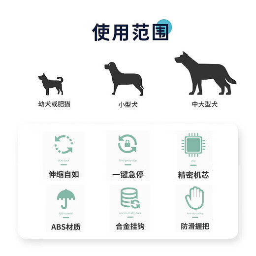 Sweet Wave Sea Dog Rope Automatic Retractable Dog Leash Cat Walking Leash Dog Leash Puppy Large Dog Pet Supplies