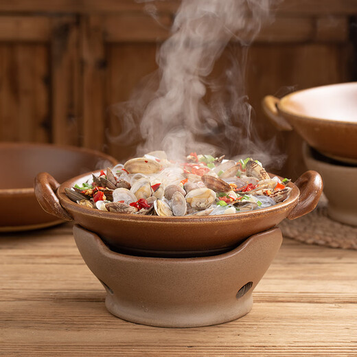 Ye Yu's practical open flame double-eared casserole for cooking tea around the stove, alcohol stove, charcoal stove, ceramic dry pot, small hot pot, dry burning without bursting, 1-inch white alcohol stove, charcoal stove