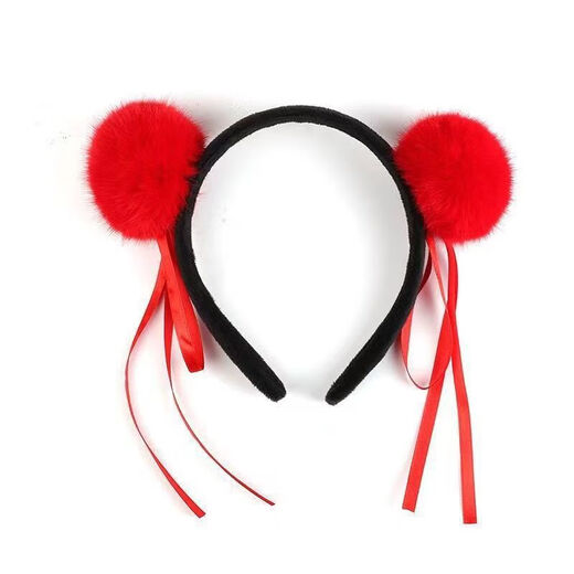 ENRMIIV children's Nezha hairband, hairpin, super cute wig, ball head, super cute idol event performance hair accessories, wig ball, bangs headband