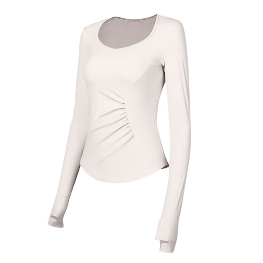 SPLAN Wake Up Plan Slimming Yoga Wear Top Women's Quick-Drying Pilates Slim Sports Running Fitness Stacked Long Sleeve Porter White C-shaped Waist Elegant and Slimming M